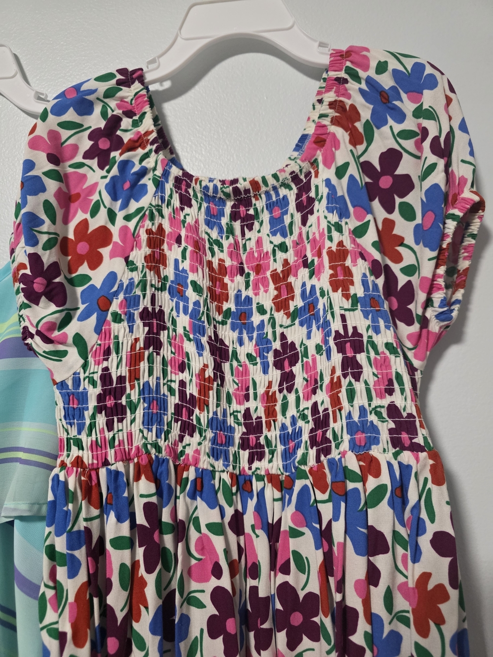 Girls' Floral Smocked Dress and Aqua Stripe Sundress - Bundle - Picture 10 of 13